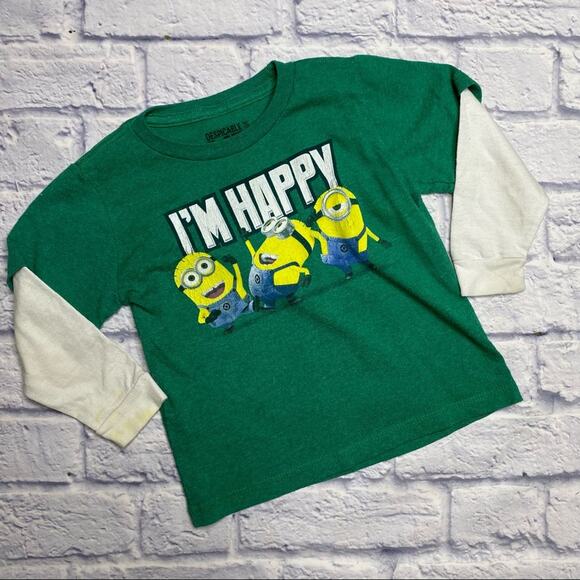 Despicable Me ‘I’m Happy’ Minion Long Sleeve Tee - Picture 1 of 5